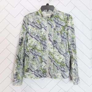 Chico's Mermaid Color Patterned Jacket sz 1 Medium